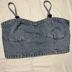 Forever 21 Blue Denim Crop Top